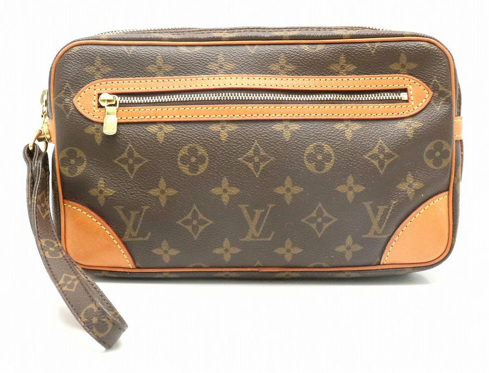 Louis Vuitton Monogram Marly Dragonne Pouch 2Way Shoulder Bag Canvas Brown